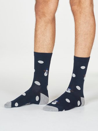 Bamboe herensokken Markus snowman- midnight navy