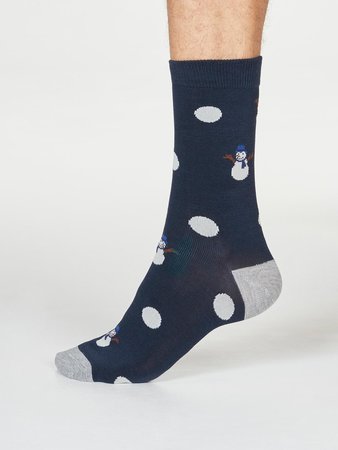 Bamboe herensokken Markus snowman- midnight navy