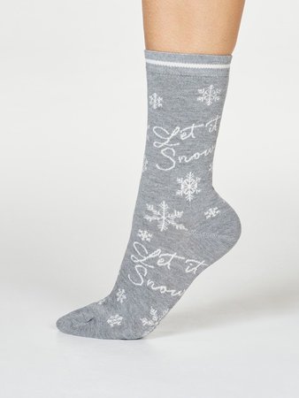 Kerstsokken dames Bobbie snow - grey marle