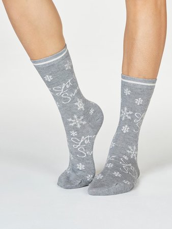 Kerstsokken dames Bobbie snow - grey marle