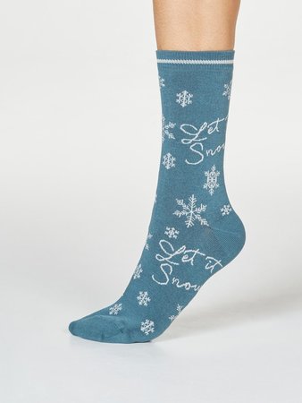 Kerstsokken dames Bobbie snow - holly green