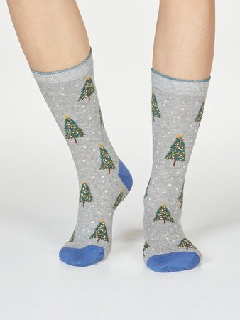 Bio katoenen damessokken Diana Tree grey marle