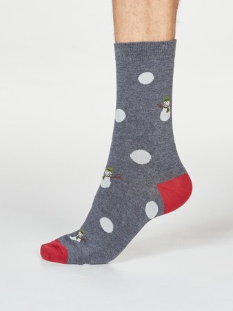 Bamboe herensokken Markus snowman- dark grey marle