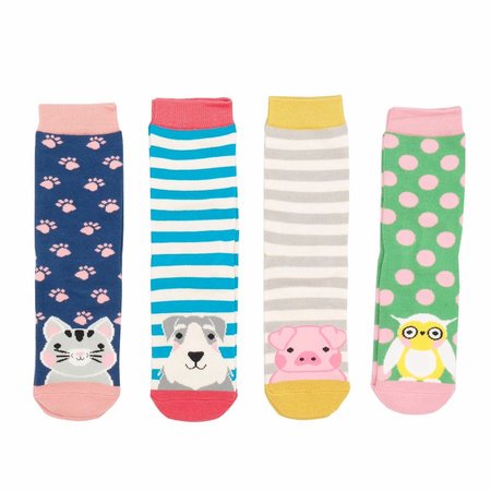 Meisjes sokken cadeaudoos dieren animal 2-3 jaar