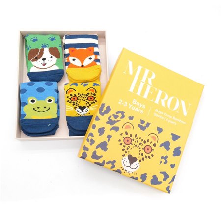 Jongens sokken cadeaudoos dieren animal 2-3 jaar
