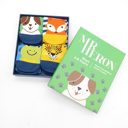 Jongens sokken cadeaudoos dieren animal 4-6 jaar