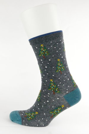 Kerstsokken dames Diana Tree - dark grey marle