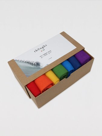 Kindersokken rainbow 7 paar in cadeaudoos 2-3 jaar