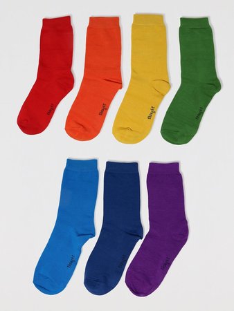 Kindersokken rainbow 7 paar in cadeaudoos 2-3 jaar