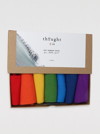 Kindersokken rainbow 7 paar in cadeaudoos 2-3 jaar