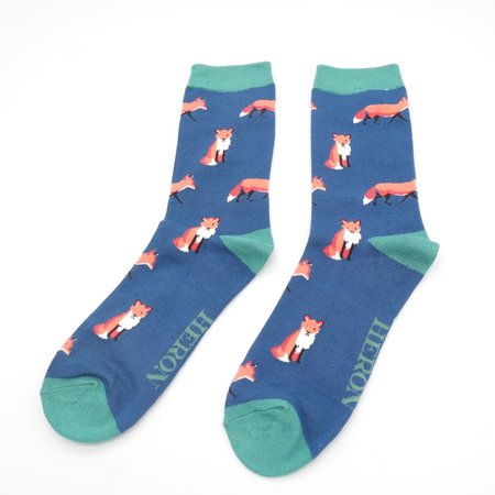 Bamboe herensokken foxes navy