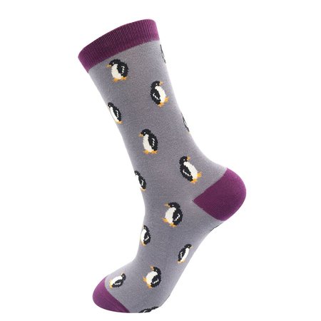 Bamboe herensokken little penguins grijs