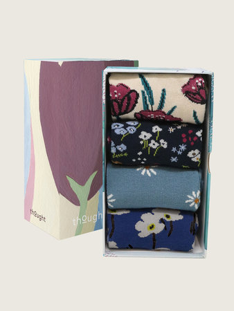 Pretty floral damessokken cadeaudoos
