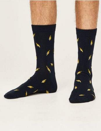 Bamboe herensokken bliksem dark navy