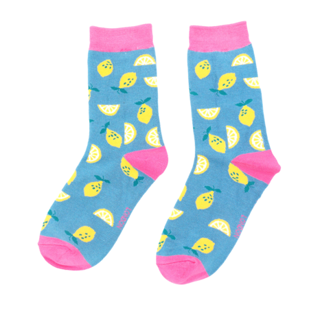 Bamboe damessokken lemons denim