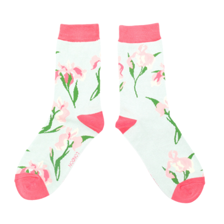 Bamboe damessokken wild iris duck egg