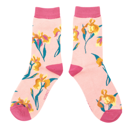 Bamboe damessokken wild iris dusty pink
