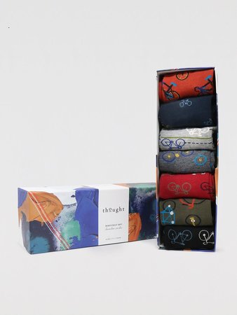Bamboe sokken cadeaudoos bikes Simeon