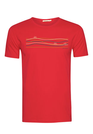Greenbomb T-shirt - bike lanes flame red - maat S