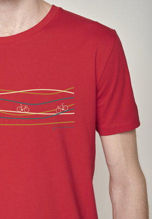 Greenbomb T-shirt - bike lanes flame red - maat S