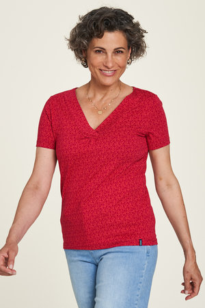 Tranquillo T-shirt met V-hals van bio-katoen - swirls