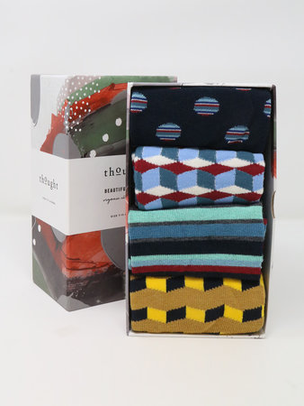 Herensokken katoen in cadeaudoos - fun geometric