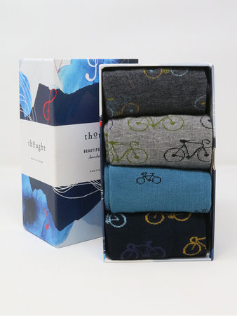 Bamboe herensokken in cadeaudoos - bicycle race