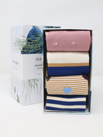 Bamboe damessokken in cadeaudoos - spot and stripe
