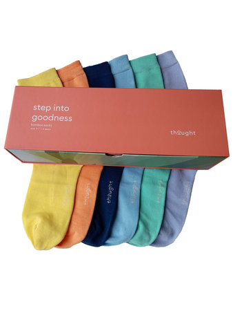 Bamboe damessokken in cadeaudoos - rainbow pastelkleuren