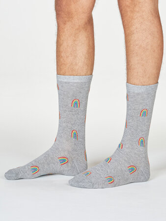 Herensokken bio-katoen rainbow grey