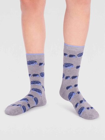 Bamboe damessokken egels - grey marle