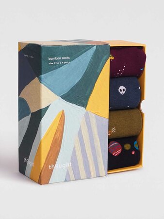 Bamboe herensokken in cadeaudoos Neil space