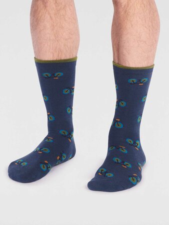 Bamboe herensokken Teri bike - slate blue