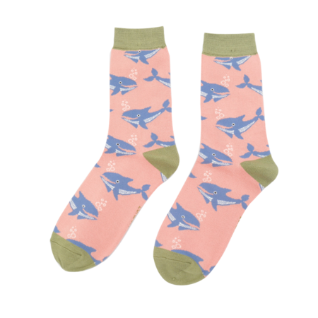 Bamboe damessokken walvis - dusky pink