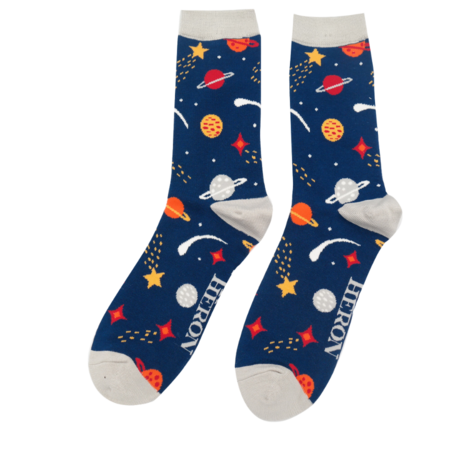 Bamboe herensokken planeten - navy