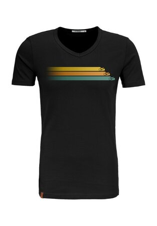 T-shirt bike triple stripes - black