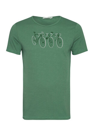 T-shirt bike watercolour - smoke green