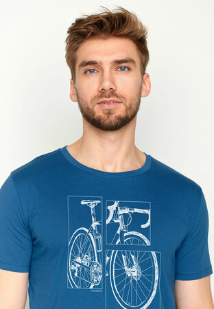 Greenbbomb - T-shirt bike cut - surf blue - maat M