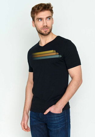 Greenbomb - T-shirt bike triple stripes - black maat S