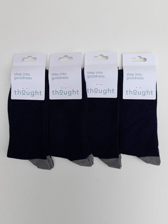 Bamboes heren sokken Solid Jack 4 paar - navy