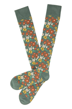 Kniekousen biologisch katoen floral - smoke green
