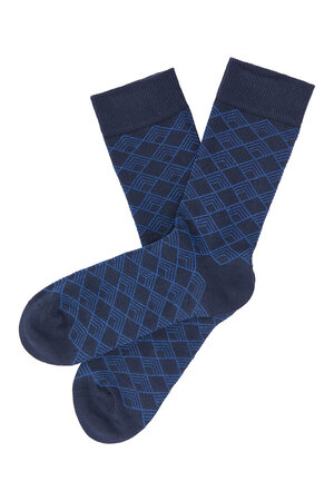 Damessokken biologisch katoen retro - navy