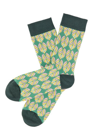 Damessokken biologisch katoen patterned - sage