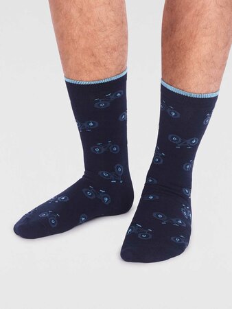 Bamboe herensokken marquis bike - navy