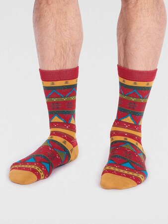 Herensokken wintermotief Casper - bright red