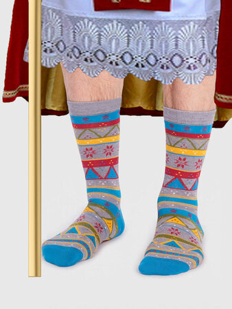 Heren kerstsokken Casper - grey marle
