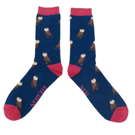 Bamboe sokken heren uilen - navy