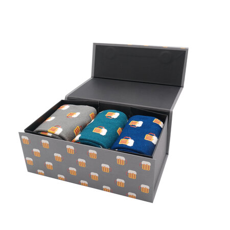 Bamboe sokken cadeaudoos heren - bier