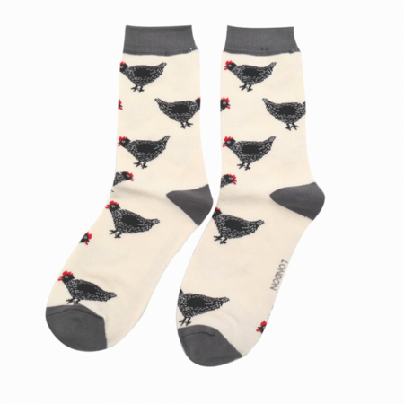 Bamboe sokken dames kippen - off white