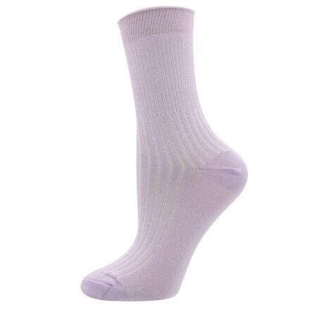 Ewers katoenen sokken dames rib - lavendel